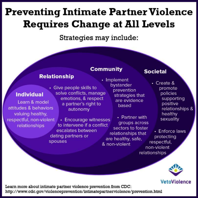 a diagram of steps to prevent intimate partner violence